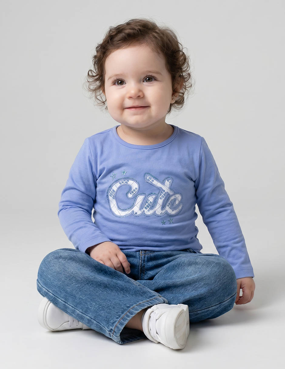 Playera manga larga para niña