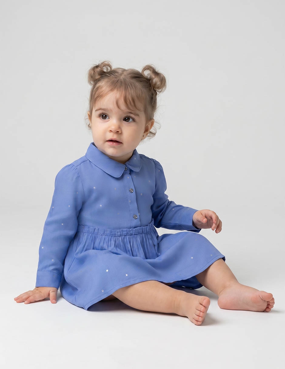 Vestido manga con puño para niña Vestido manga con puño para niña