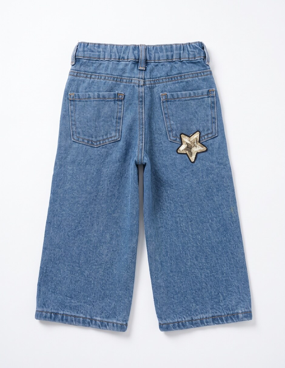 Jeans straight lavado whisker para niña 4
