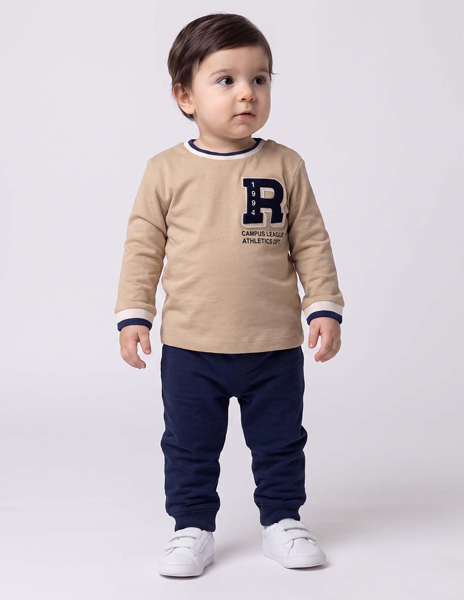 Playera manga larga para bebé niño Playera manga larga para bebé niño