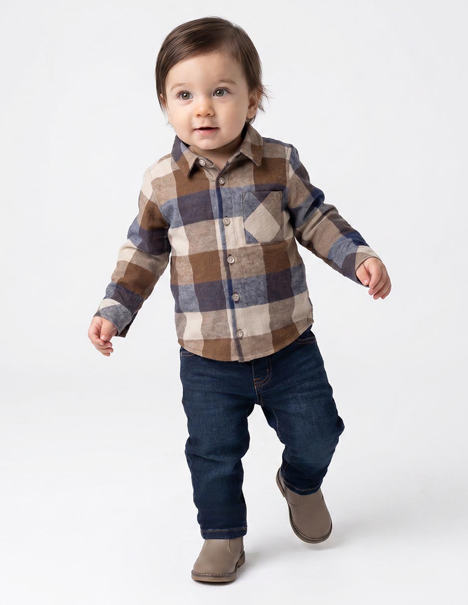 Camisa casual manga larga para niño