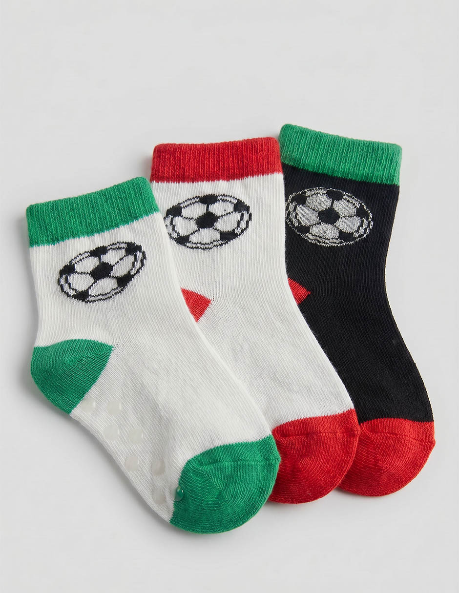 Set de calcetín antiderrapante Baby Creysi de algodón para niño 3 pares