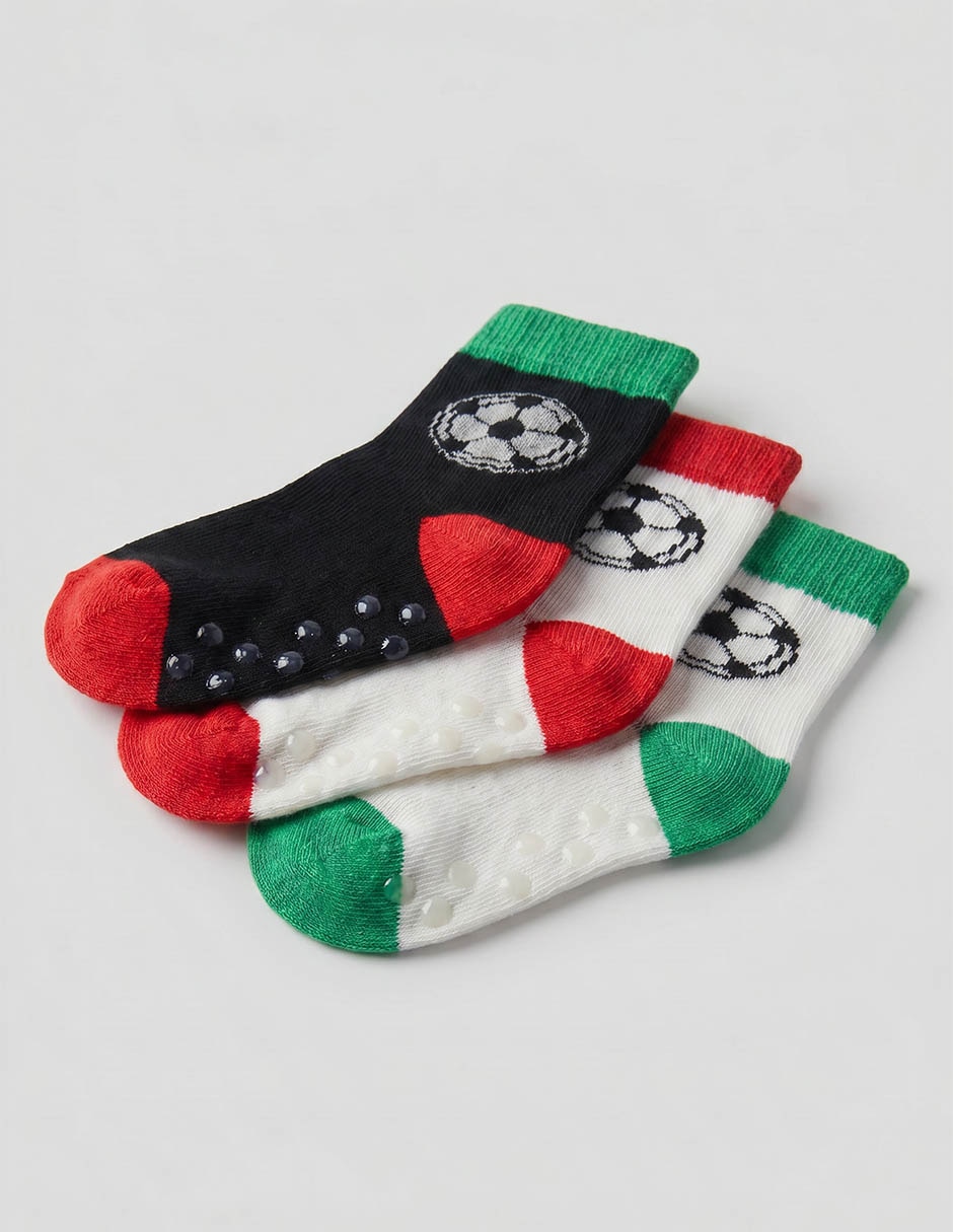 Set de calcetín antiderrapante Baby Creysi de algodón para niño 3 pares
