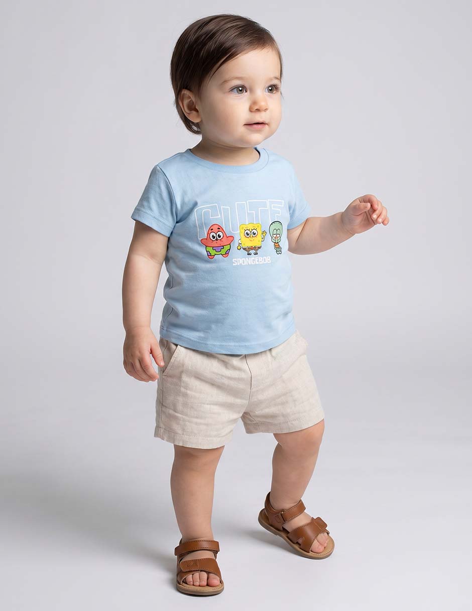 Playera Bob Esponja manga corta para bebé Playera Bob Esponja manga corta para bebé