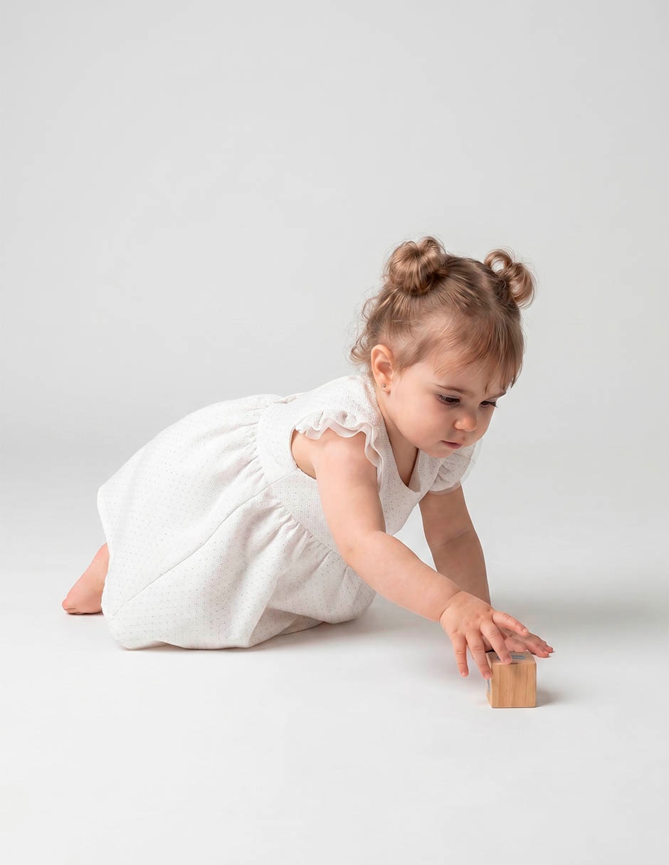 Vestido manga volantes para niña