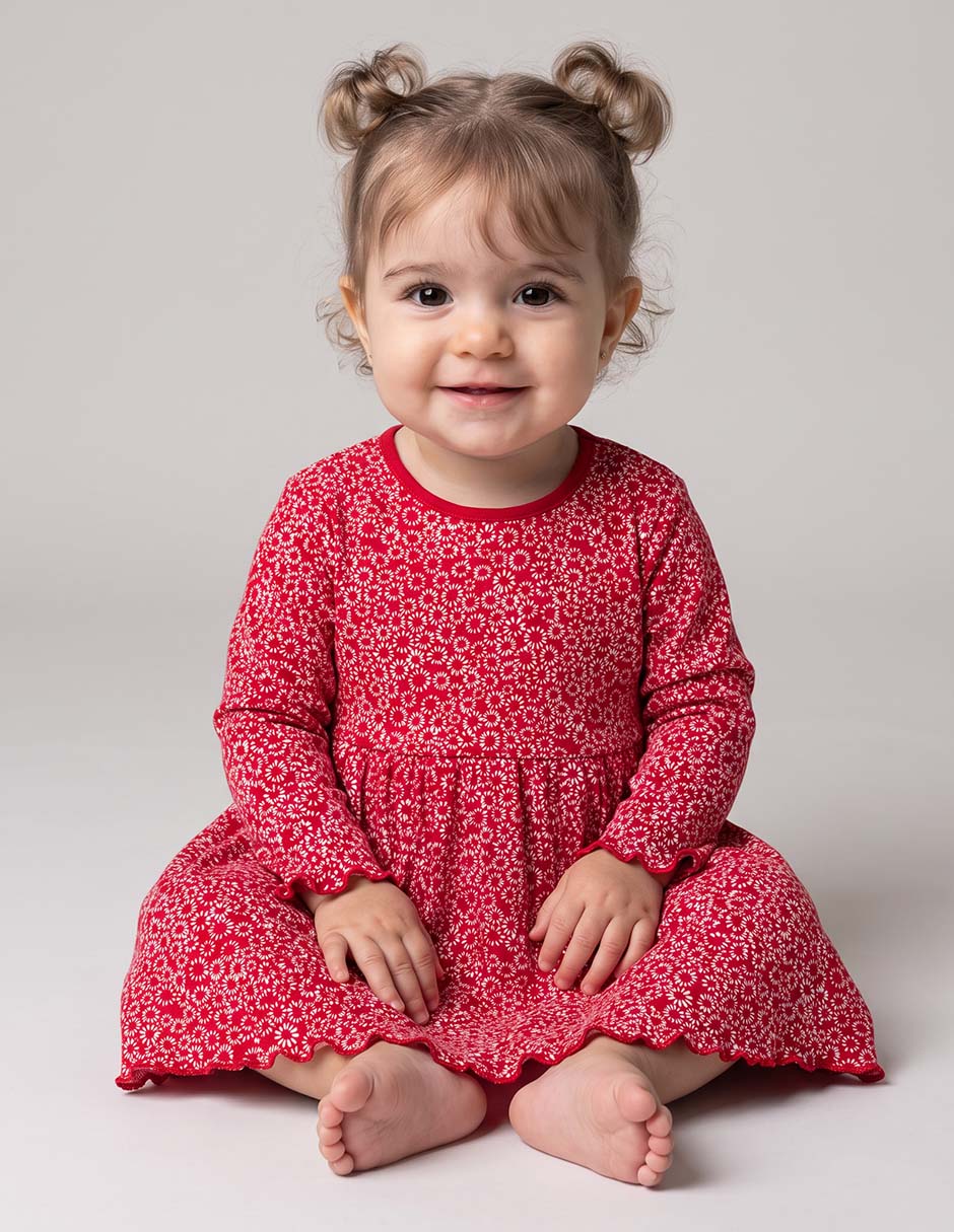 Vestido manga larga para niña Vestido manga larga para niña