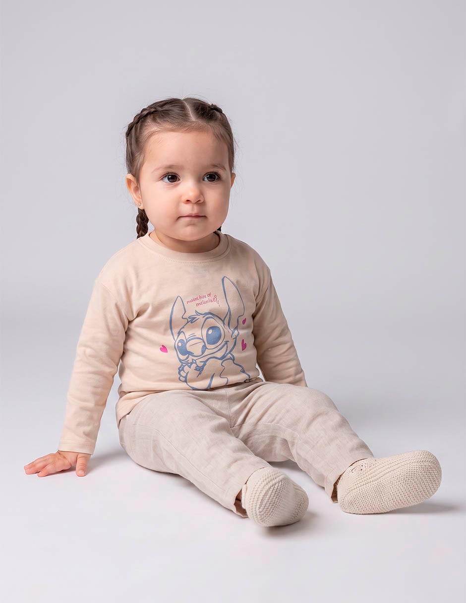 Playera Stitch manga larga para niña Playera Stitch manga larga para niña