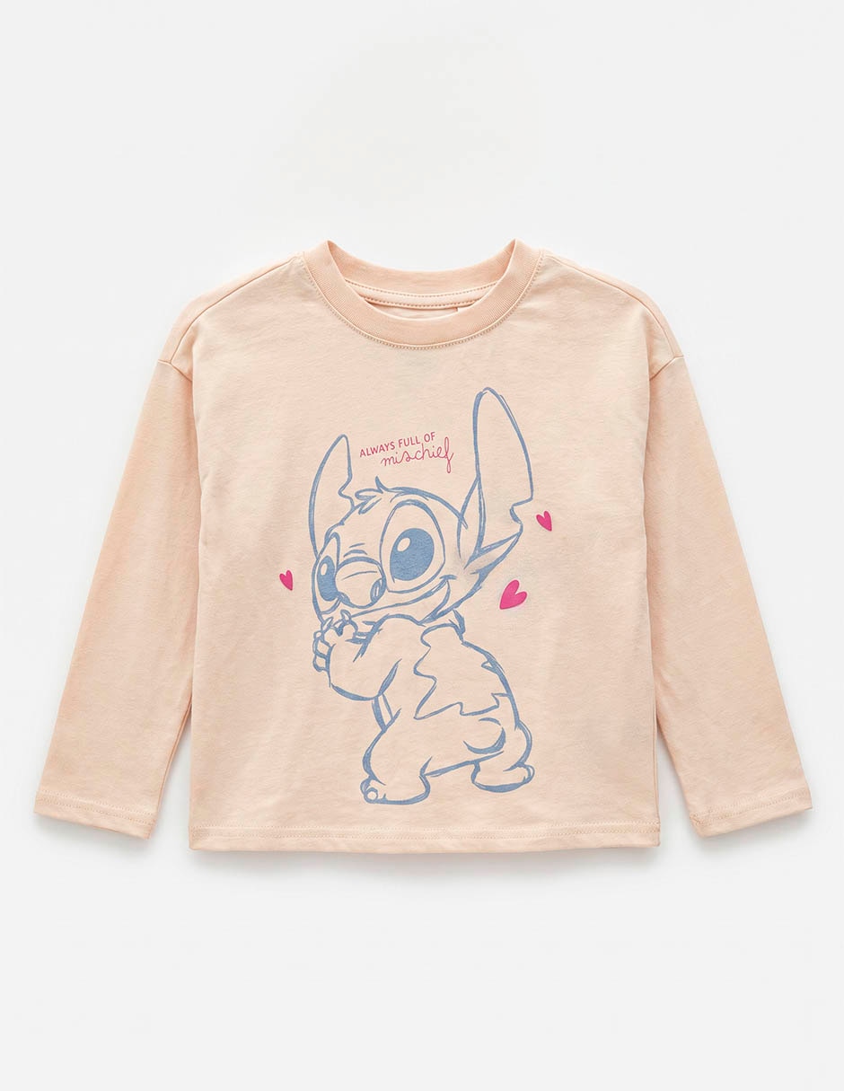 Playera Stitch manga larga para niña 2