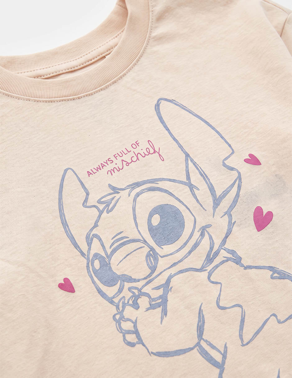 Playera Stitch manga larga para niña 4