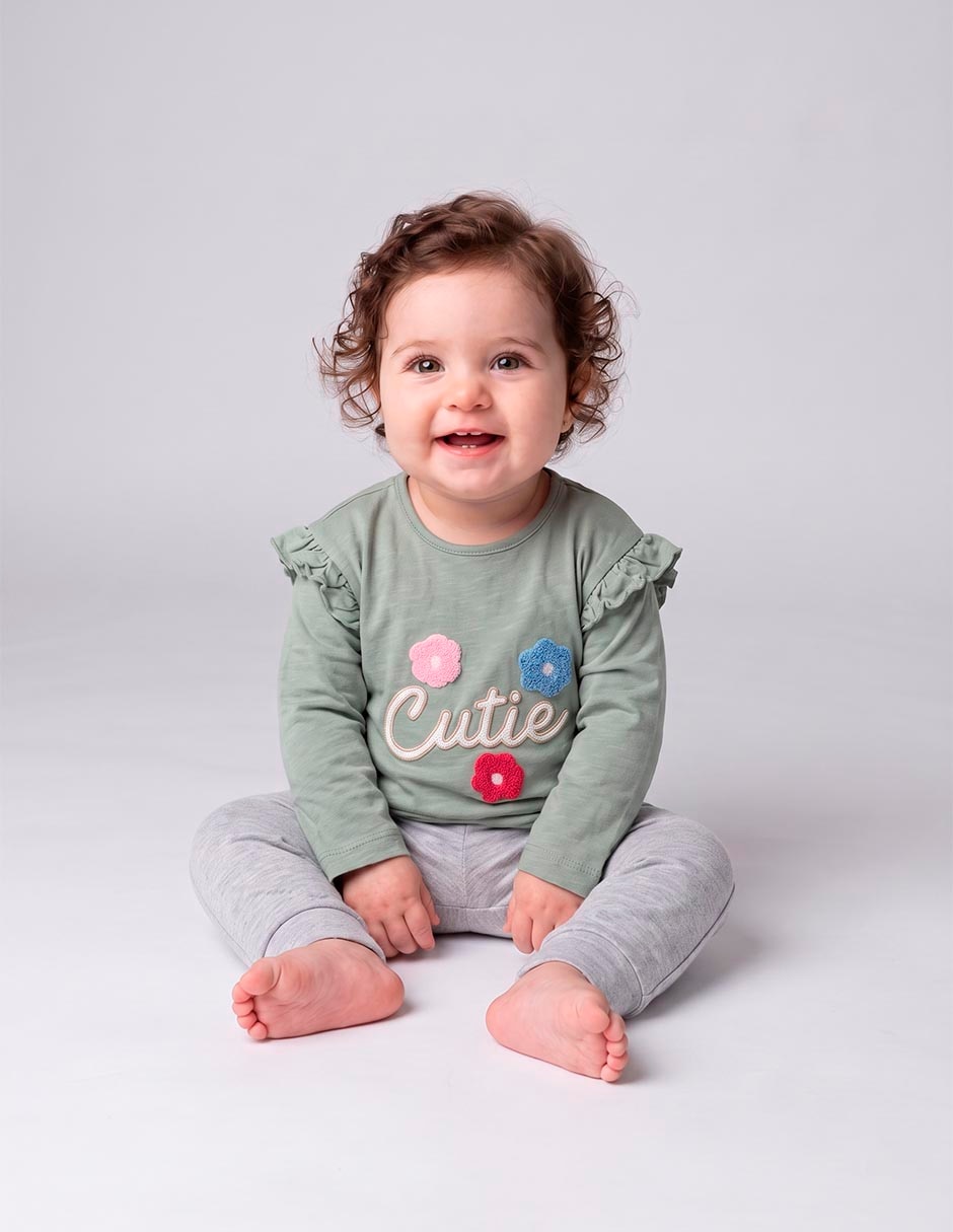 Playera manga larga para bebé niña Playera manga larga para bebé niña