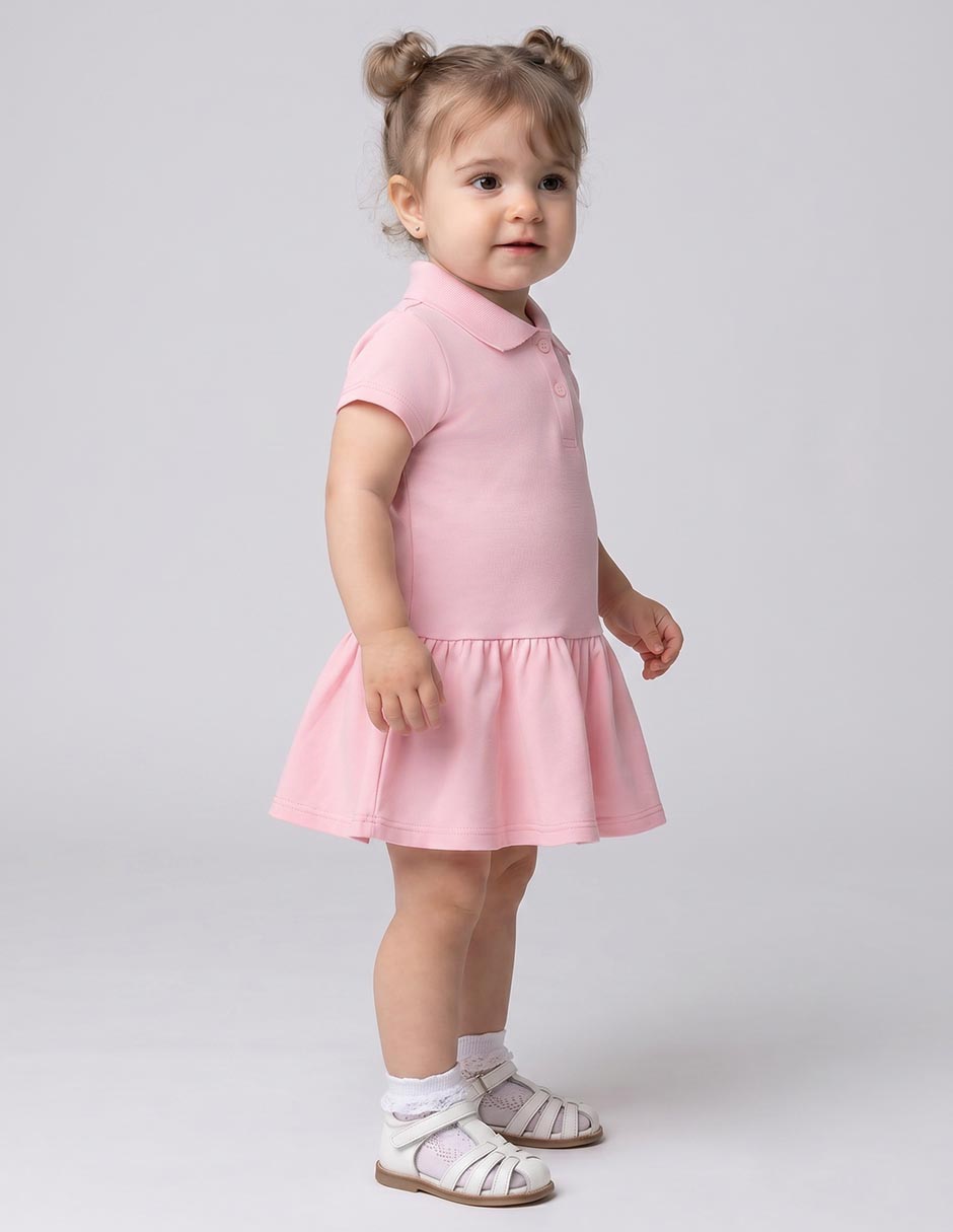 Vestido manga corta para niña