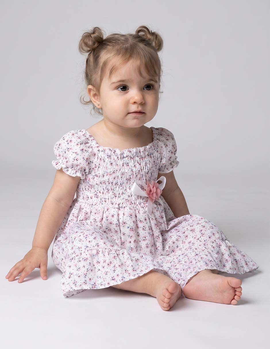 Vestido Chersi manga globo para niña