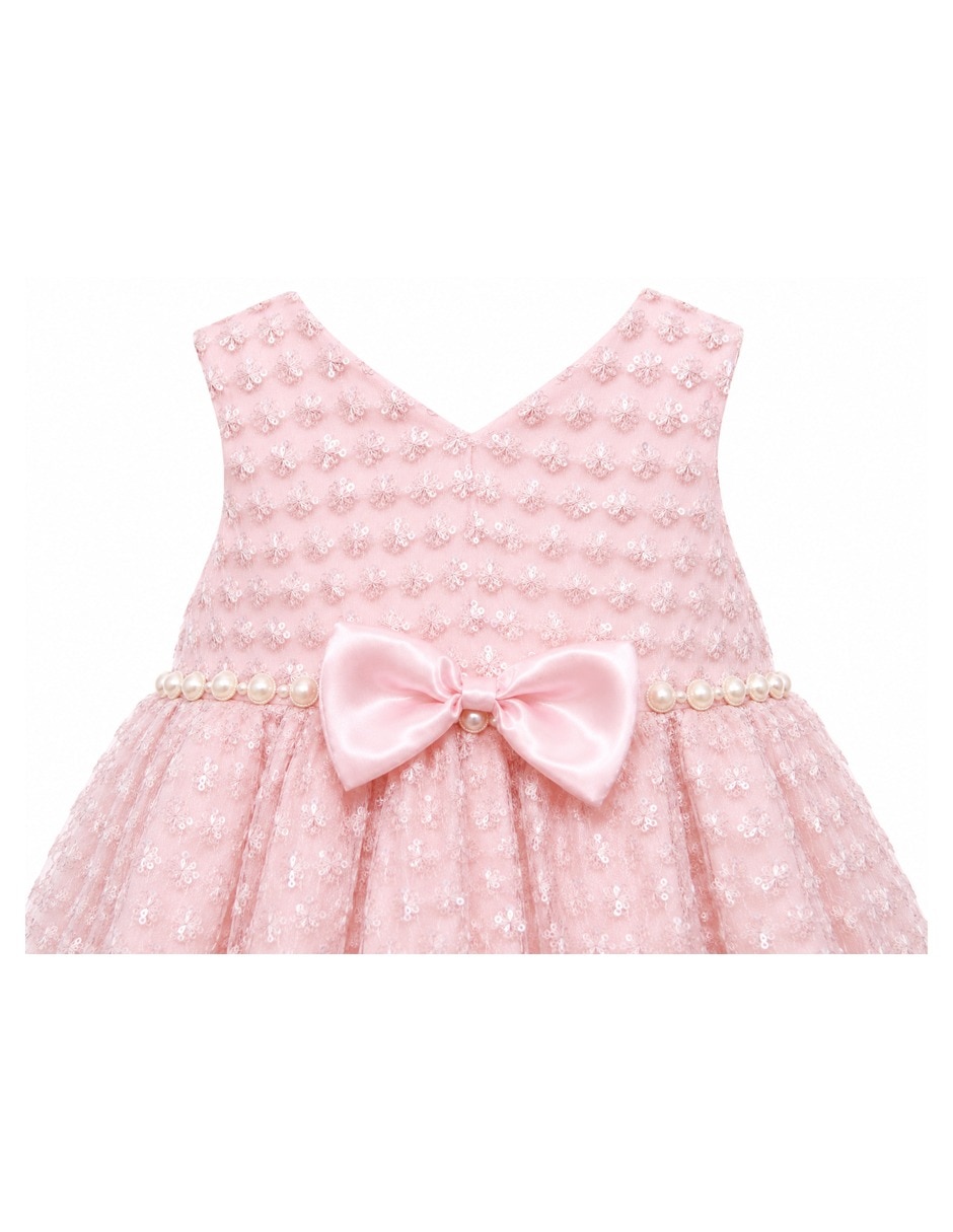 Vestido Pink Gallery formal manga corta para niña