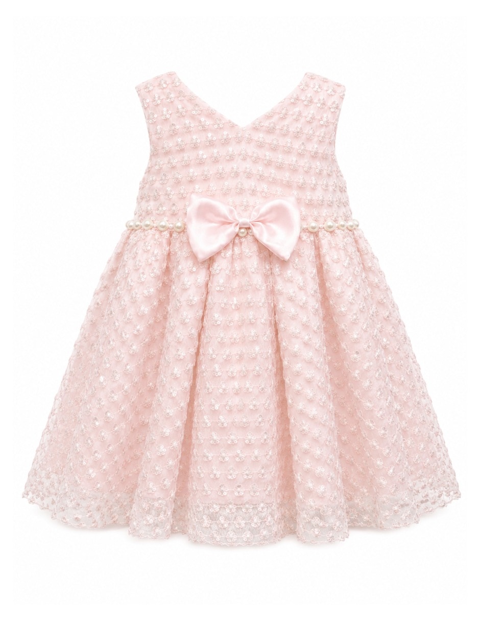 Vestido Pink Gallery formal manga corta para niña