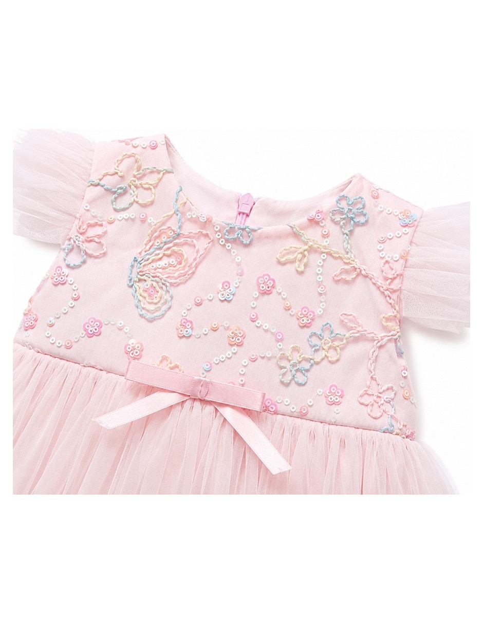Vestido formal manga corta para niña 3