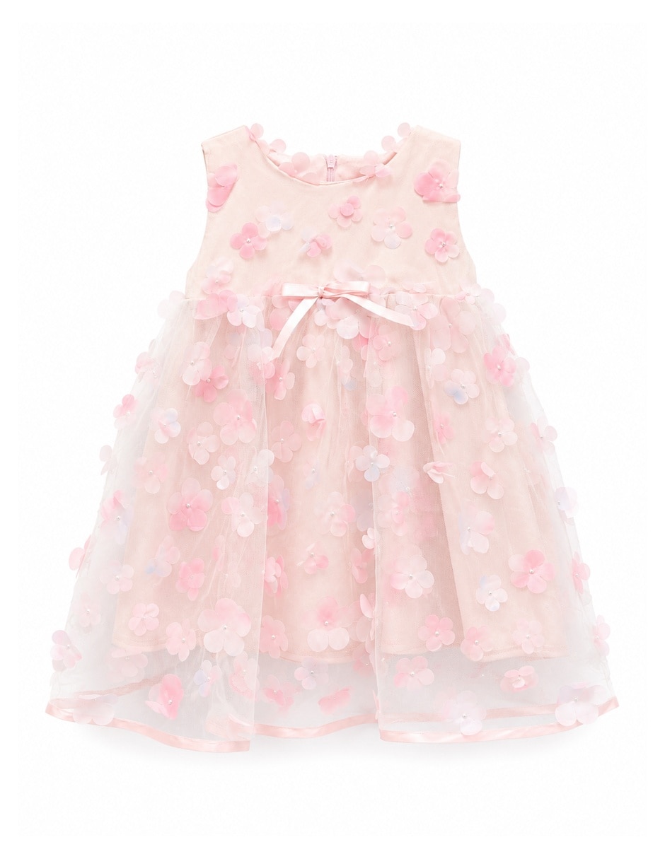 Vestido formal sin manga para niña