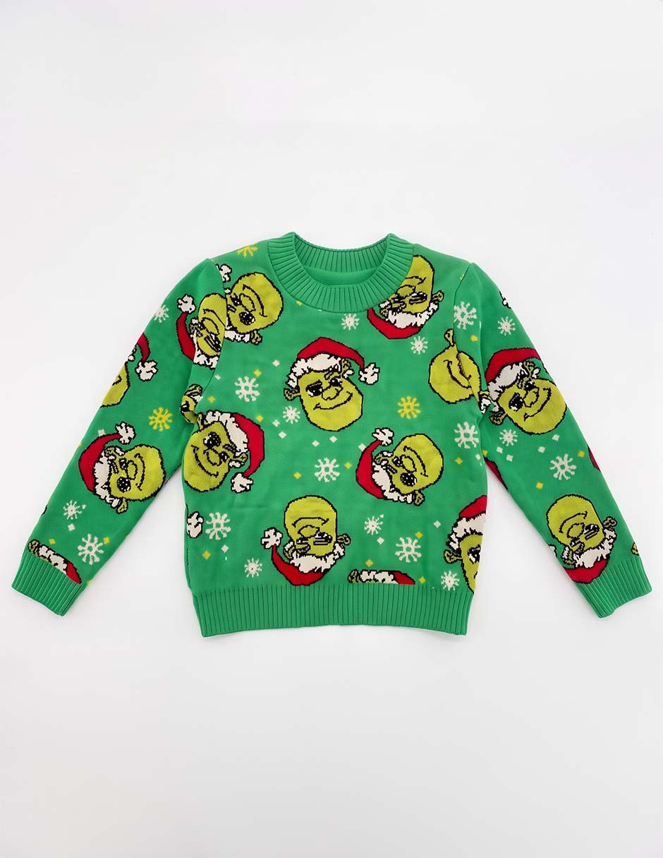 Suéter tejido shrek para niño Suéter tejido shrek para niño