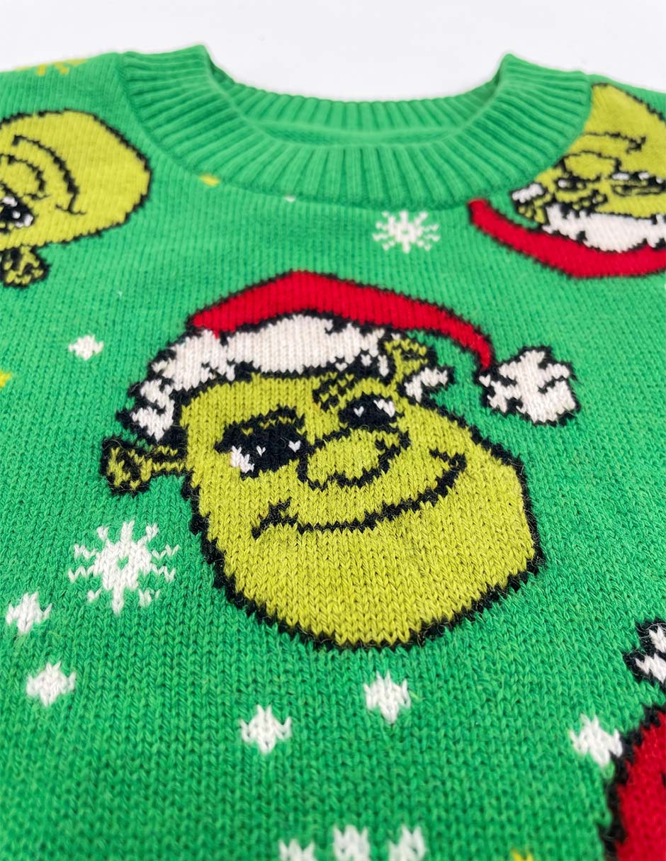 Suéter tejido shrek para niño 3