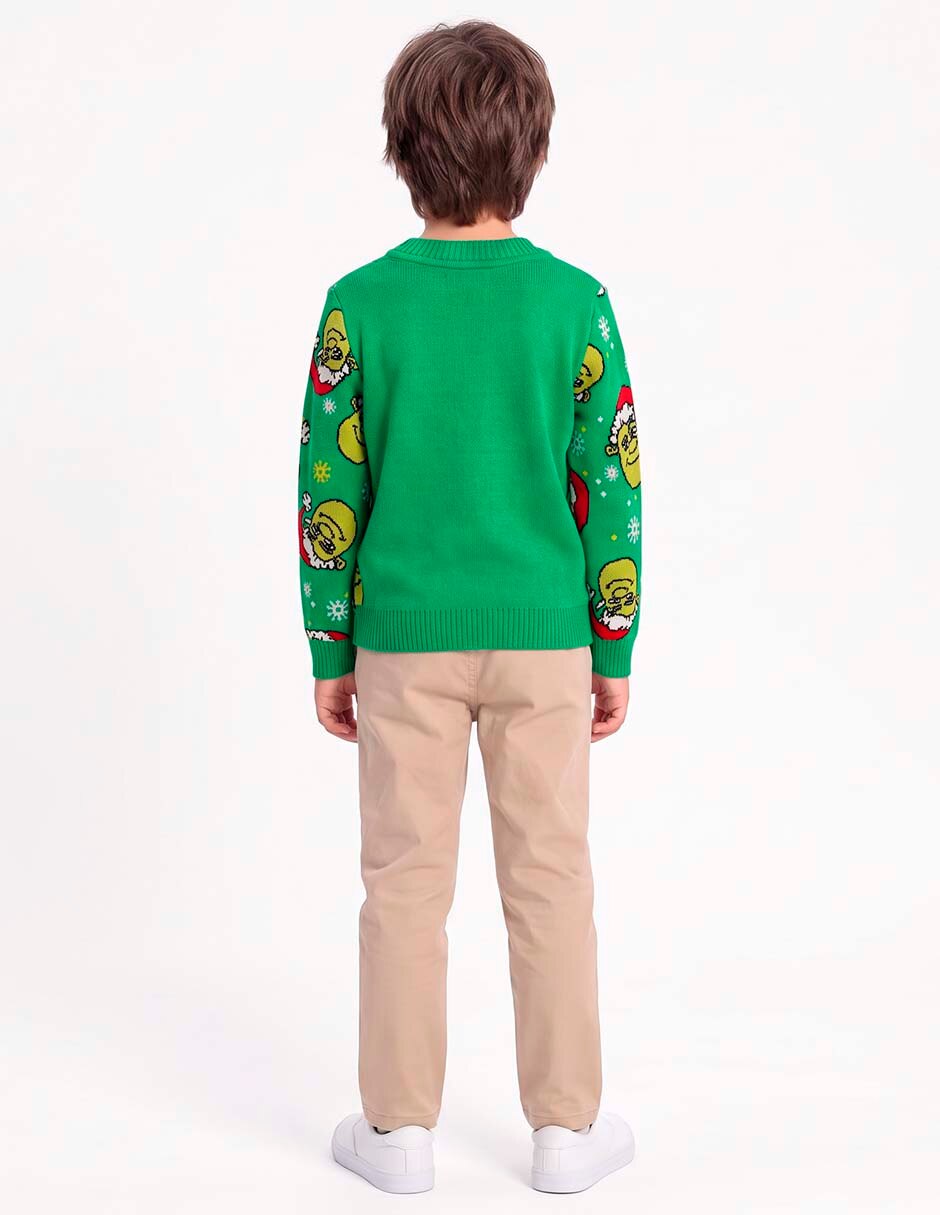 Suéter tejido shrek para niño 6