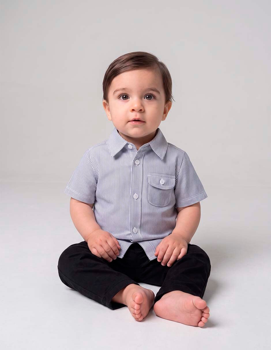 Camisa casual de algodón manga corta para niño 5