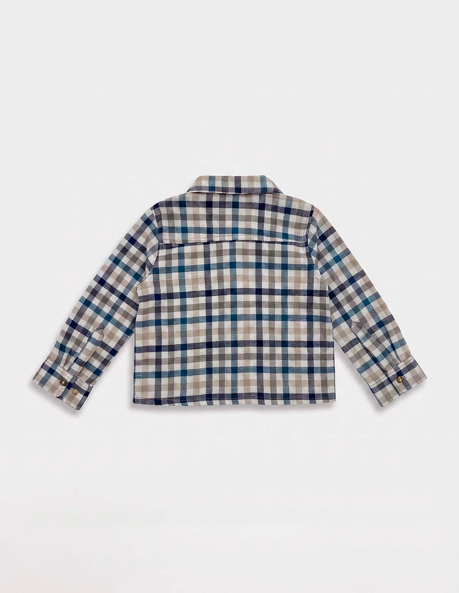 Camisa casual de algodón manga larga para bebé niño 5