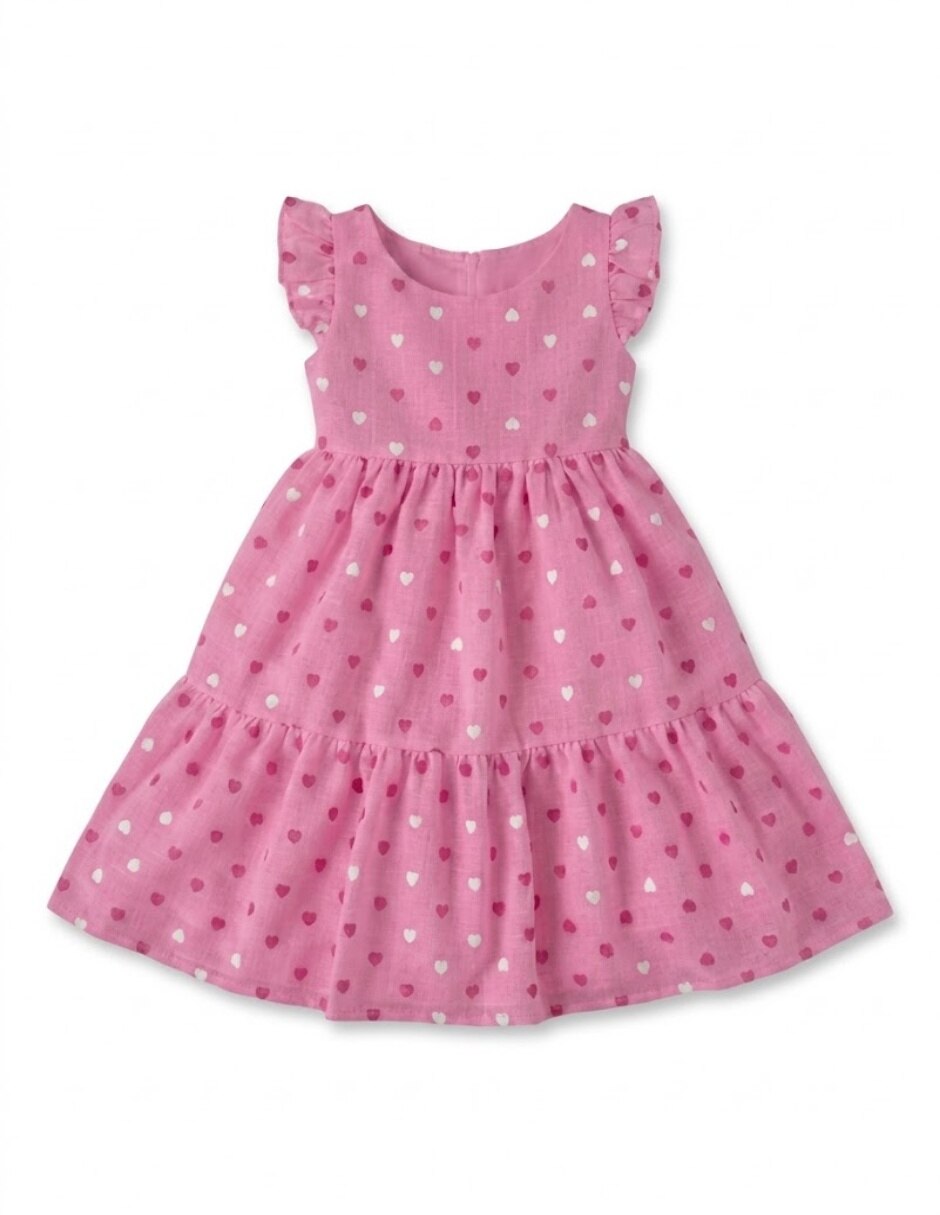 Vestido manga mariposa para niña 3