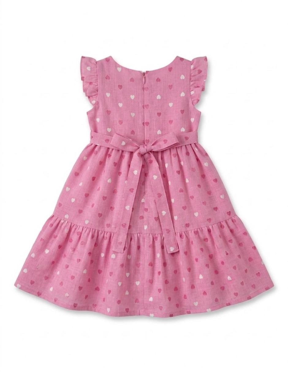 Vestido manga mariposa para niña 4